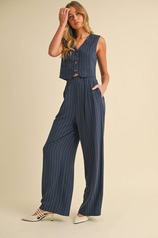 Pin Striped Vest Trousers Set