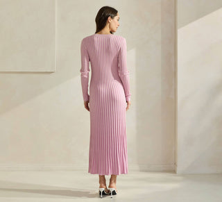 Ribbed Sweater Dress in Pink