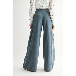 Wide Leg Denim Trousers