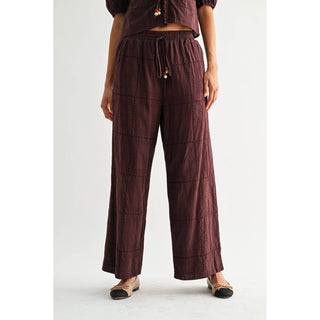 Embroidered Plum Pants