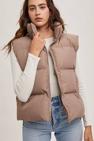 Zip Front Puffer Vest