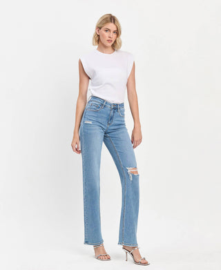 High Rise Slim Wide Jeans