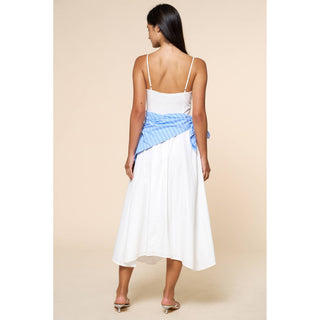 Stripe Waist Bandana Sleeveless Tie Maxi Dress
