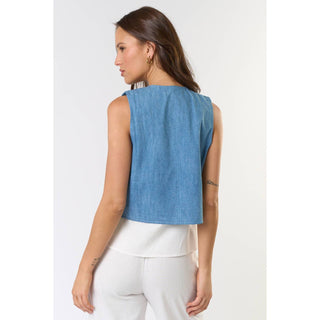 Denim Embroidered Vest