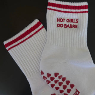 Hot Girls Do BARRE Socks - White/Red