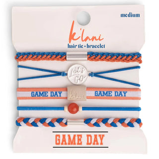 Game Day blue and orange K'lani hair tie bracelets