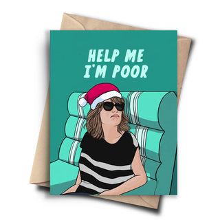 help me im poor funny Christmas card