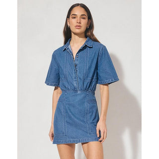 Indigo Denim Midi Dress