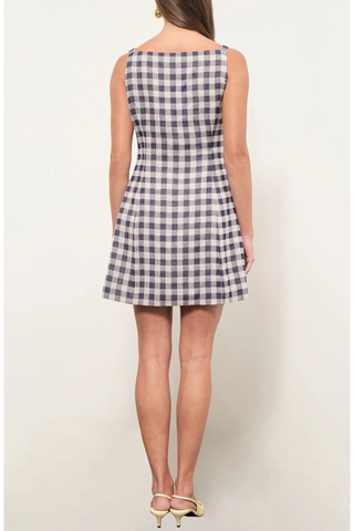 Gingham A-line Button Down Mini Shift Dress
