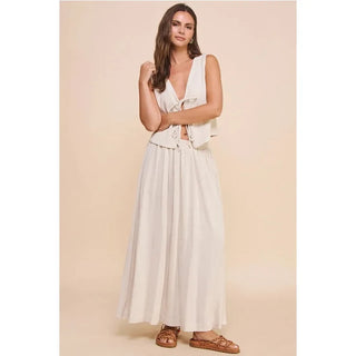 linen blend maxi skirt trad wife style