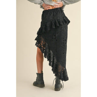 asymmetric lace boho skirt country chic