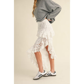 asymmetric lace boho skirt country chic