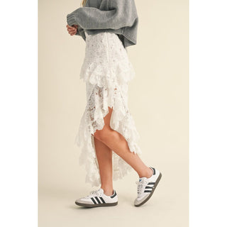 asymmetric lace boho skirt country chic