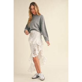 asymmetric lace boho skirt country chic