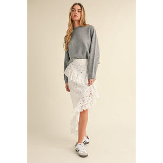 asymmetric lace boho skirt country chic