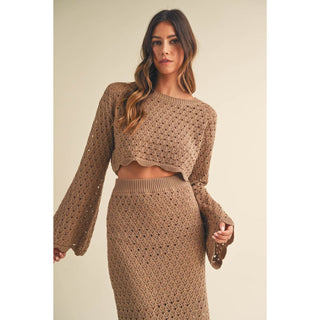 Mocha Sweater Skirt Set
