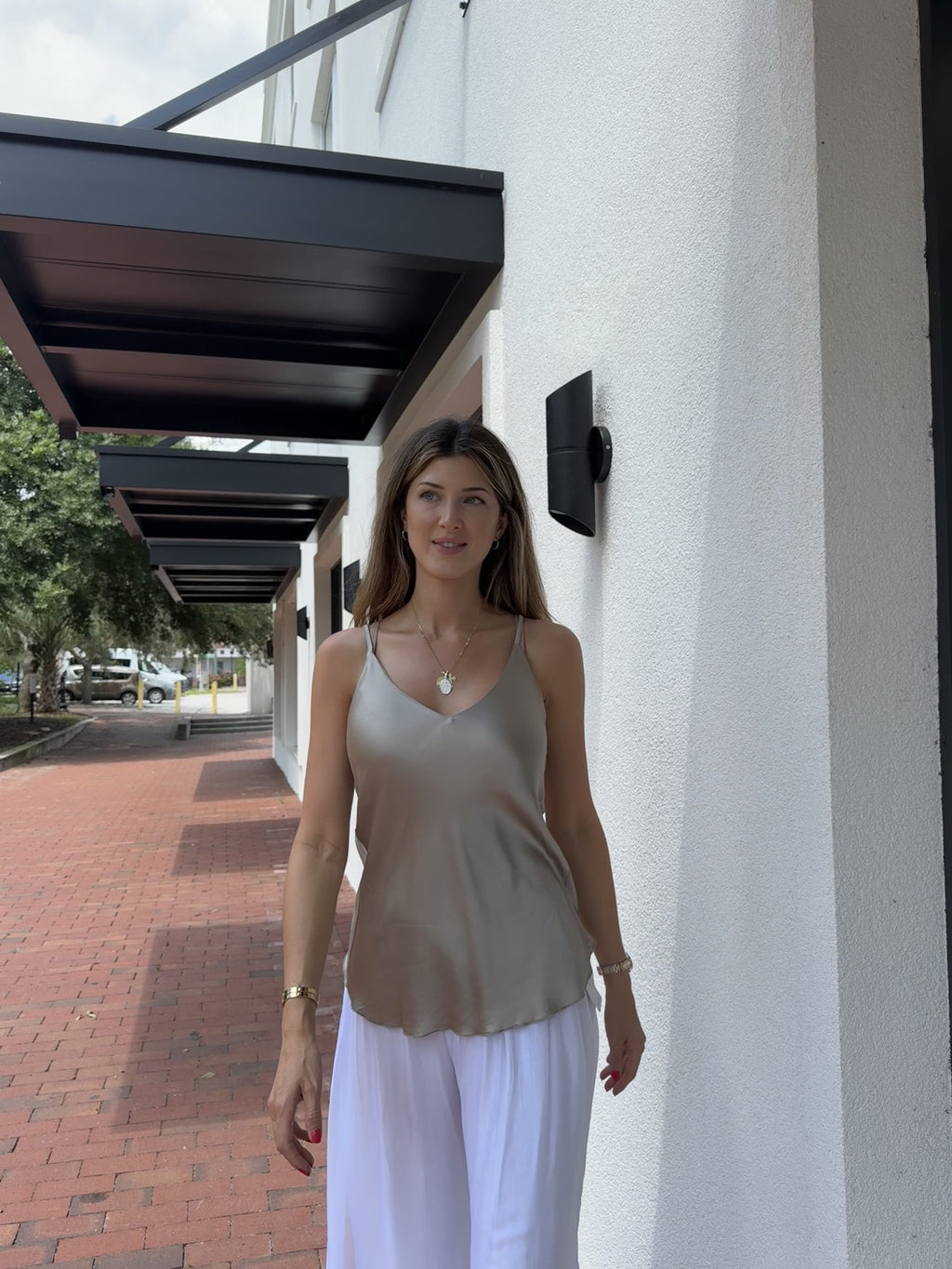 viscose satin tank top made in Italy 