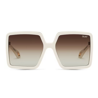 brown and ivory oversized glam polarized sunglasses from quay 