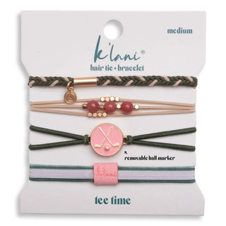 Tee Time K'lani hair tie bracelets with golf ball marker