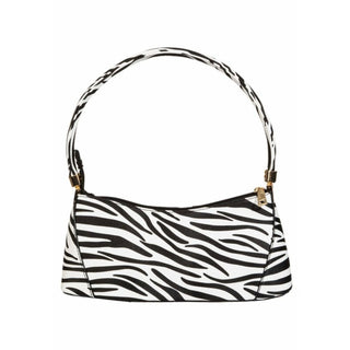 faux leather zebra print shoulder bag with storage 