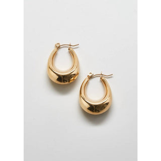 gold oval chunk hoops
