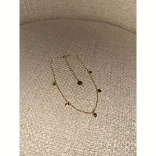 delicate coin charm choker necklace gold plated