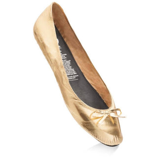 Rollable shoe, shoe that fits in bag, rescue flats, rescue shoes, purse shoes, gold ballerina flats